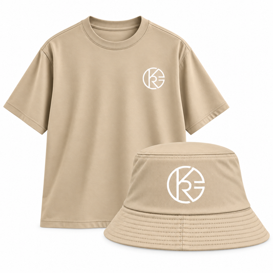 Camiseta Beige + Bucket Hat
