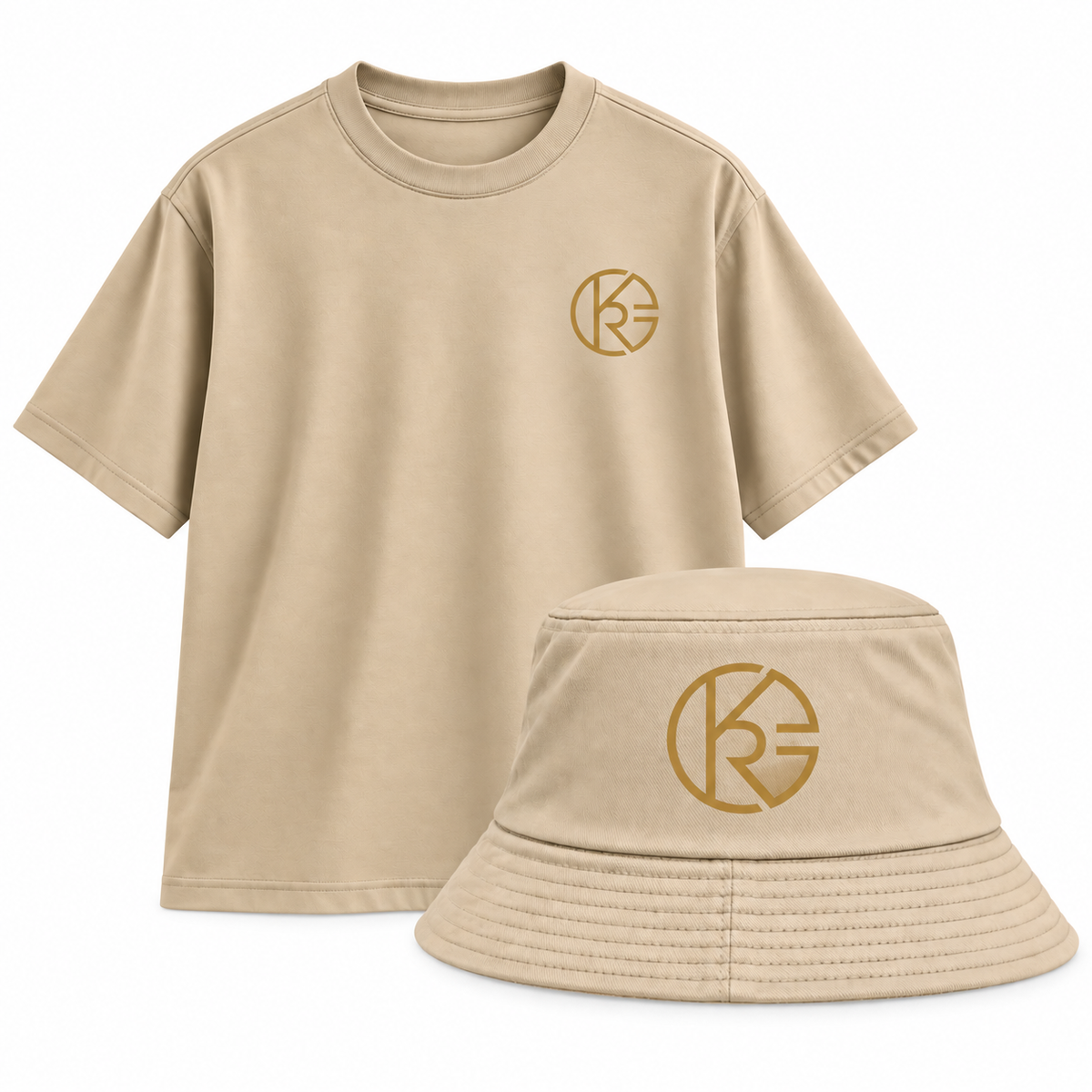 Camiseta Beige + Bucket Hat
