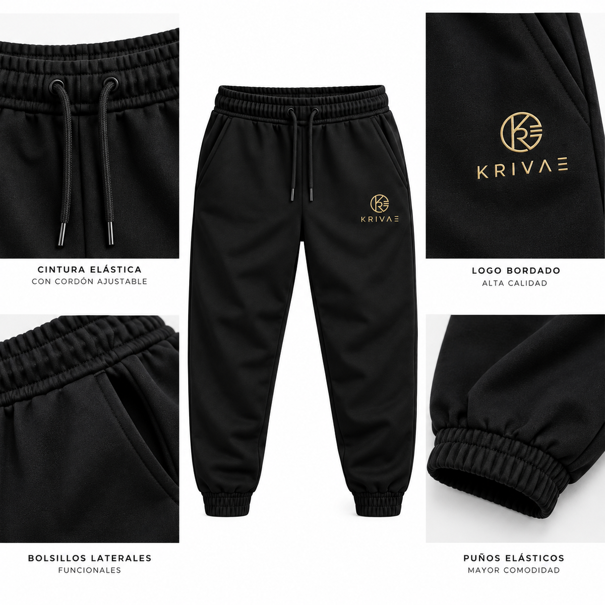 Jogger Krivae Essential- Negro